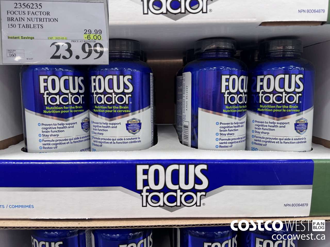 2356235 FOCUS FACTOR ADULT 150 TABLETS ($6.00 INSTANT SAVINGS EXPIRES ON 2025-05-11) $23.99