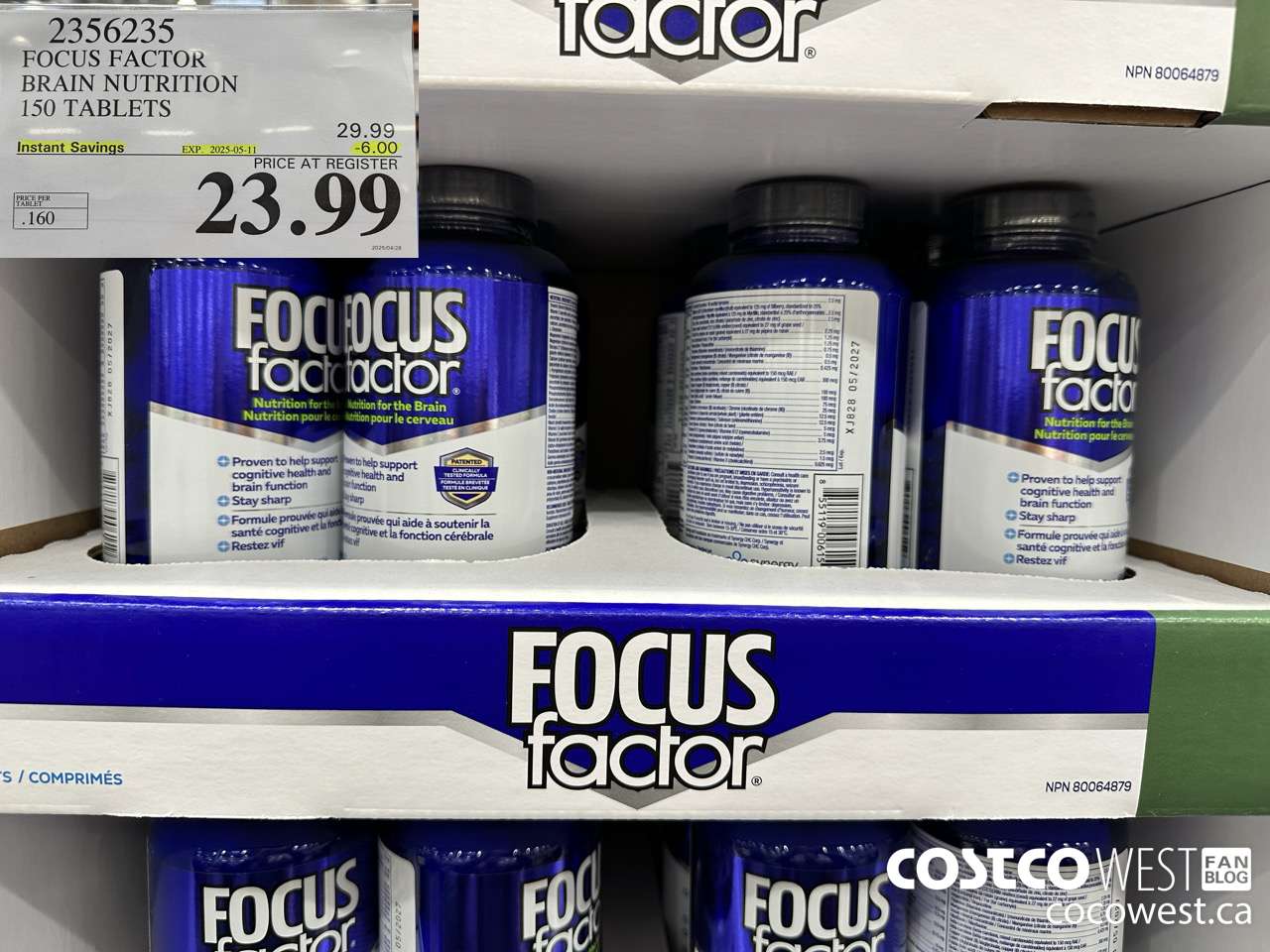 2356235 FOCUS FACTOR ADULT 150 TABLETS ($6.00 INSTANT SAVINGS EXPIRES ON 2025-05-11) $23.99