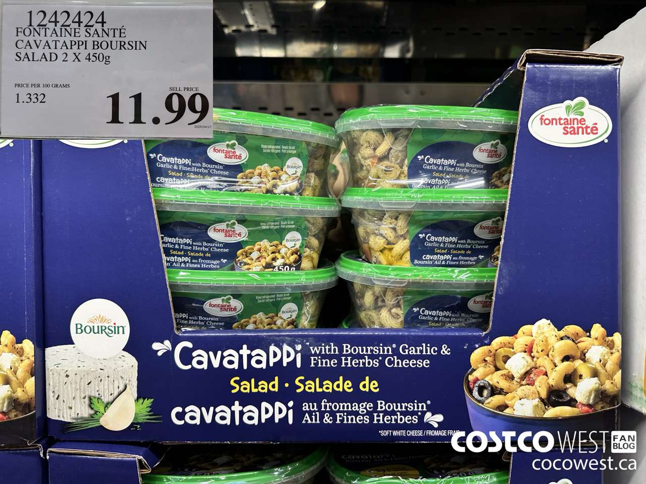 1242424 FONTAINE SANTE CAVATAPPI BOURSIN SALAD 2 X 450G $11.99