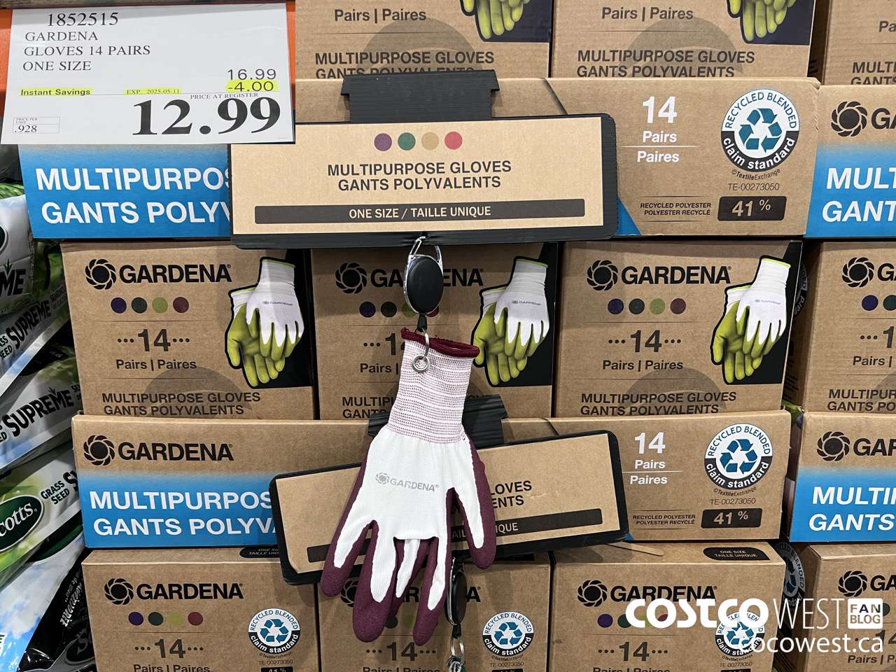 1852515 GARDENA GLOVES 14 PAIR ONE SIZE ($4.00 INSTANT SAVINGS EXPIRES ON 2025-05-11) $12.99