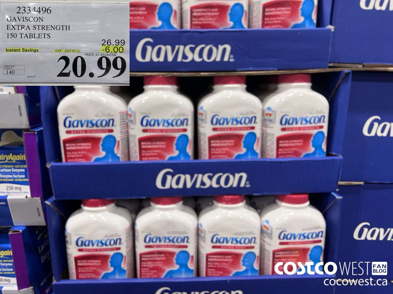 2334496 GAVISCON EXTRA STRENGTH 150 TABLETS ($6.00 INSTANT SAVINGS EXPIRES ON 2025-05-11) $20.99
