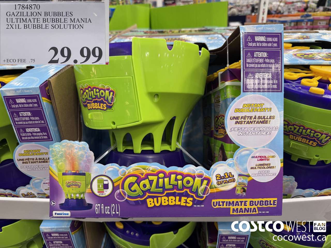 1784870 GAZILLION BUBBLES ULTIMATE BUBBLE MANIA 2X1L BUBBLE SOLUTION $29.99