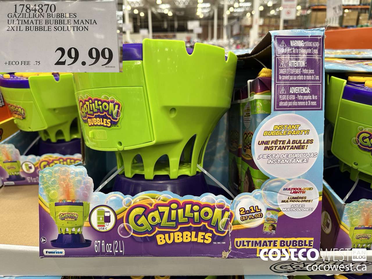 1784870 GAZILLION BUBBLES ULTIMATE BUBBLE MANIA 2X1L BUBBLE SOLUTION $29.99