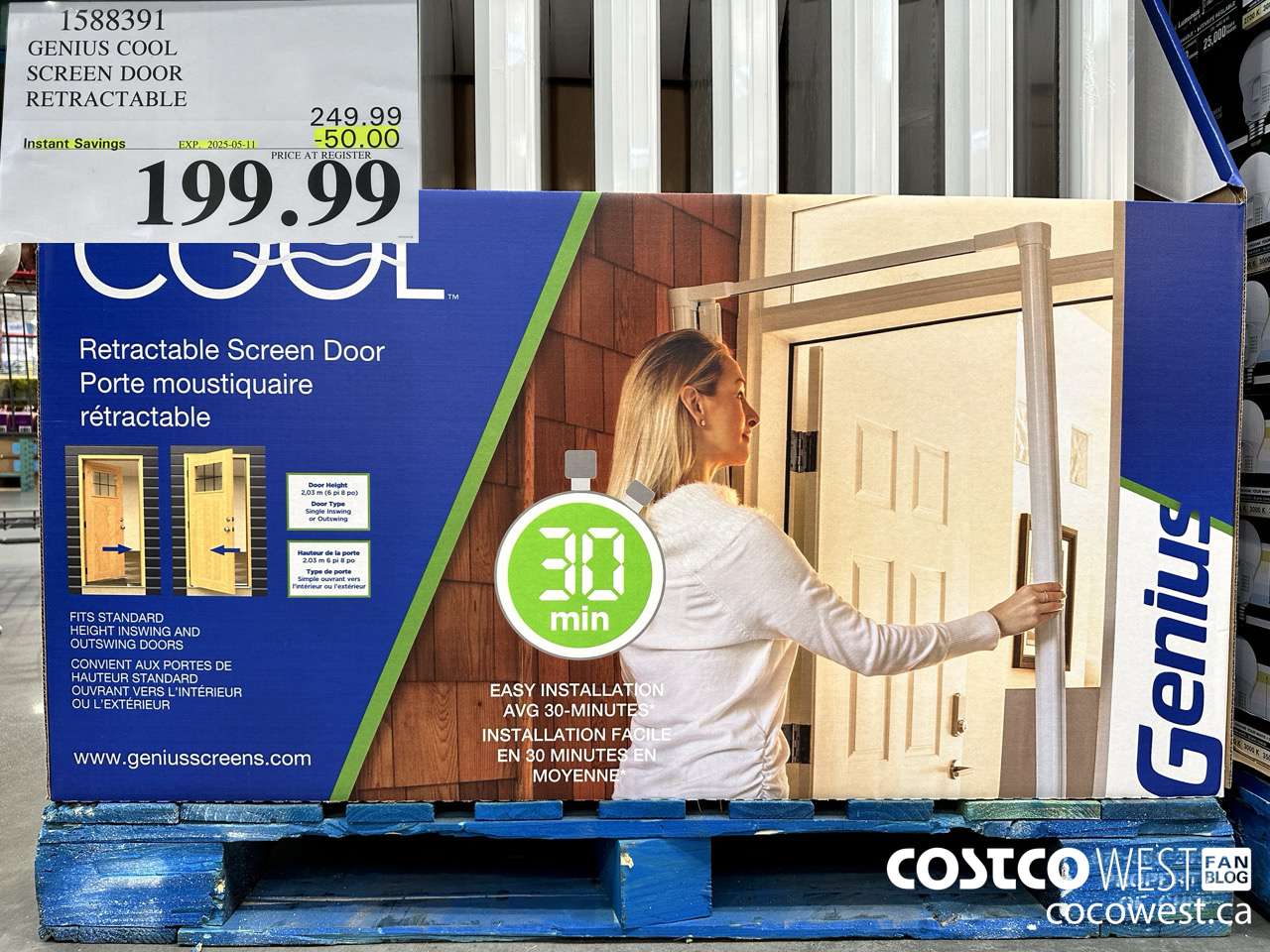 1588391 GENIUS COOL SCREEN DOOR RETRACTABLE ($50.00 INSTANT SAVINGS EXPIRES ON 2025-05-11) $199.99