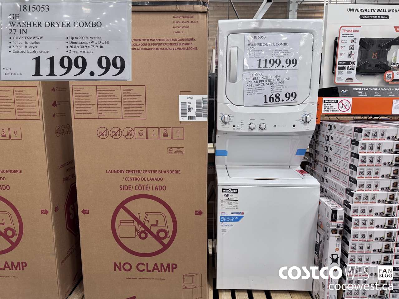 1815053 GE WASHER DRYER COMBO 27IN $1199.99