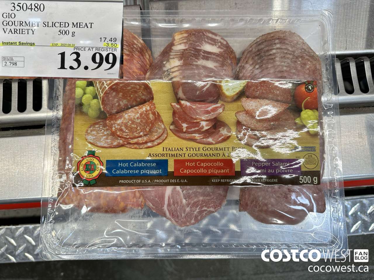 350480 GIO GOURMET SLICED MEAT VARIETY 500 g ($3.50 INSTANT SAVINGS EXPIRES ON 2025-04-14) $13.99