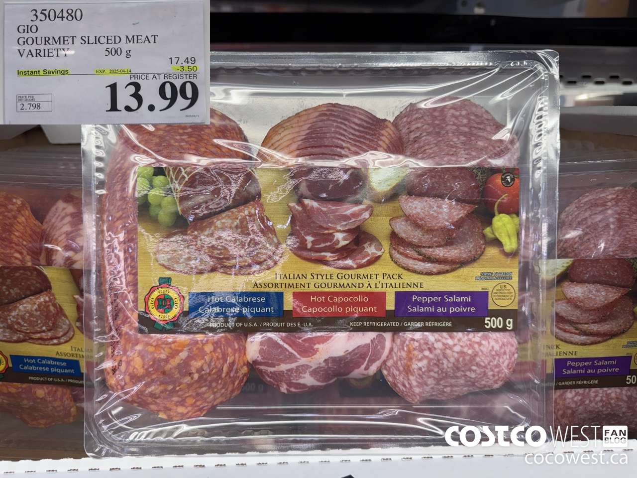 350480 GIO GOURMET SLICED MEAT VARIETY 500 g ($3.50 INSTANT SAVINGS EXPIRES ON 2025-04-14) $13.99