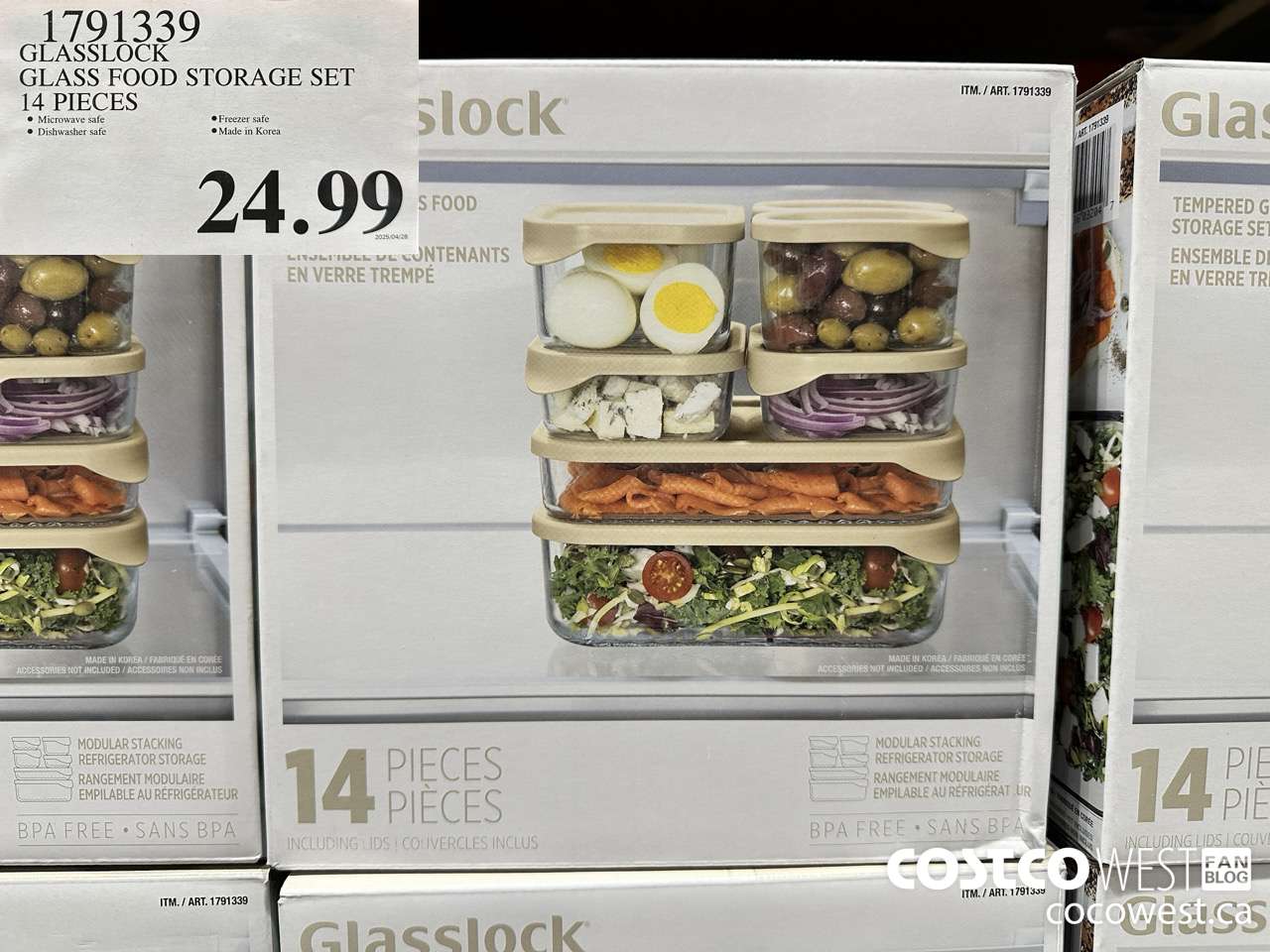 1791339 GLASSLOCK GLASS FOOD STORAGE SET 14 PIECES $24.99