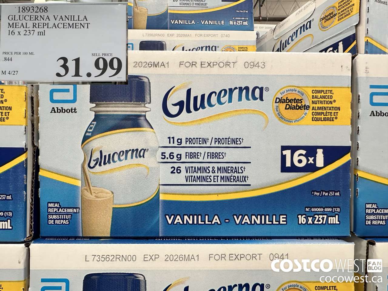 1893268 GLUCERNA VANILLA MEAL REPLACEMENT 16 X 237ML $31.99