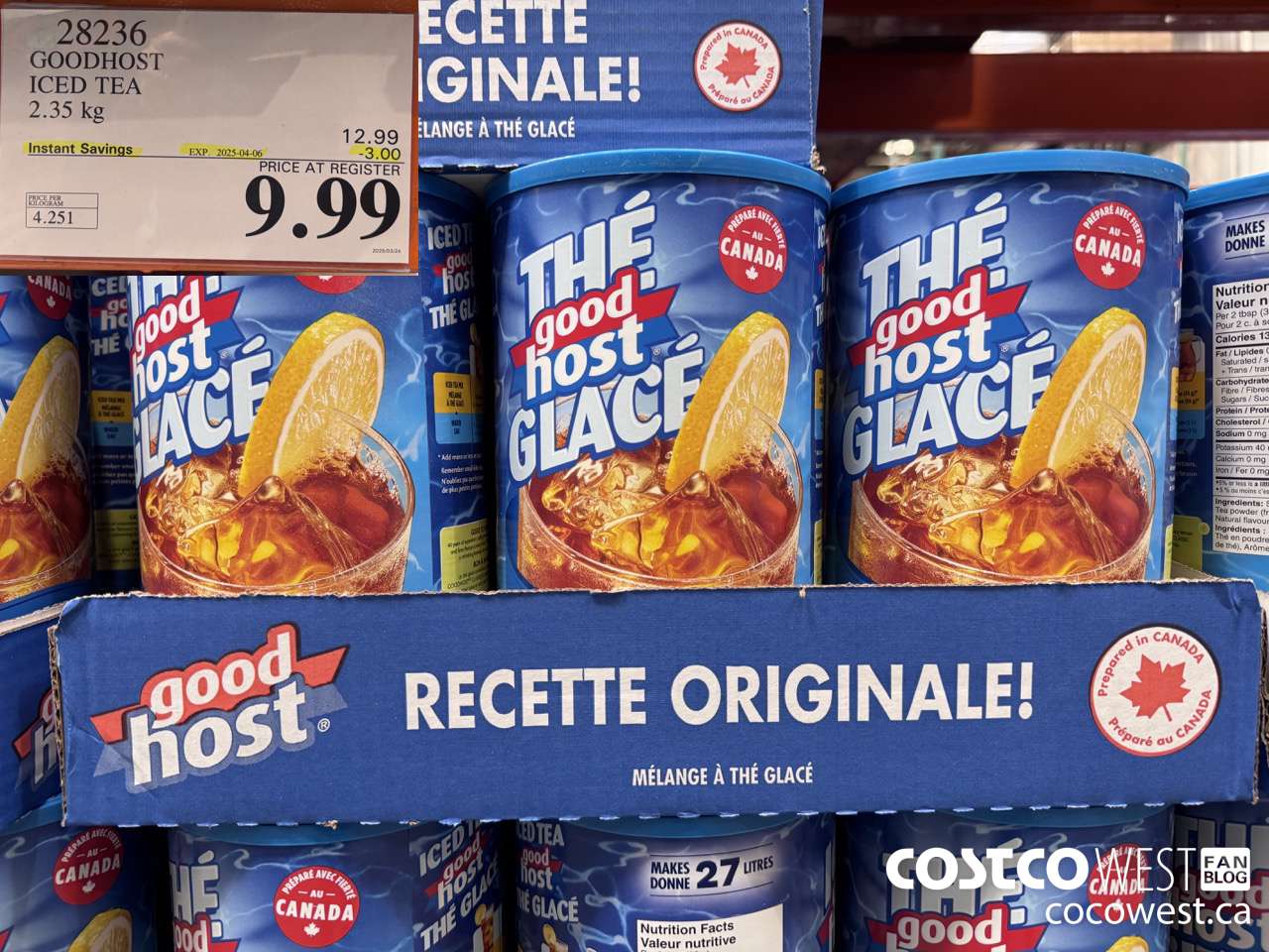 28236 GOODHOST ICED TEA 2.35 kg ($3.00 INSTANT SAVINGS EXPIRES ON 2025-04-06) $9.99