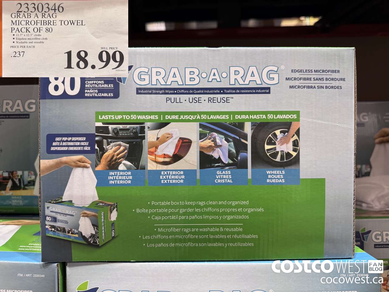 2330346 GRAB A RAG MICROFIBRE TOWEL PACK OF 80 $18.99