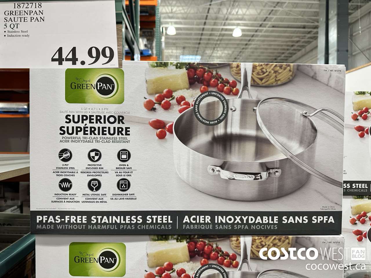 1872718 GREENPAN SAUTE PAN 5 QT $44.99