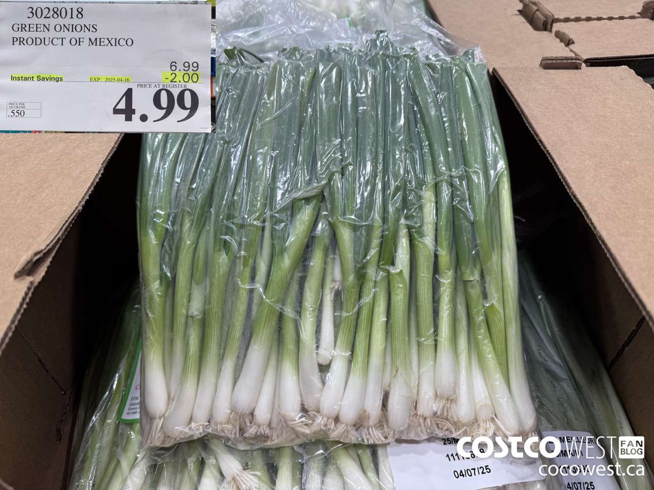 3028018 GREEN ONIONS PRODUCT OF MEXICO ($2.00 INSTANT SAVINGS EXPIRES ON 2025-04-16) $4.99