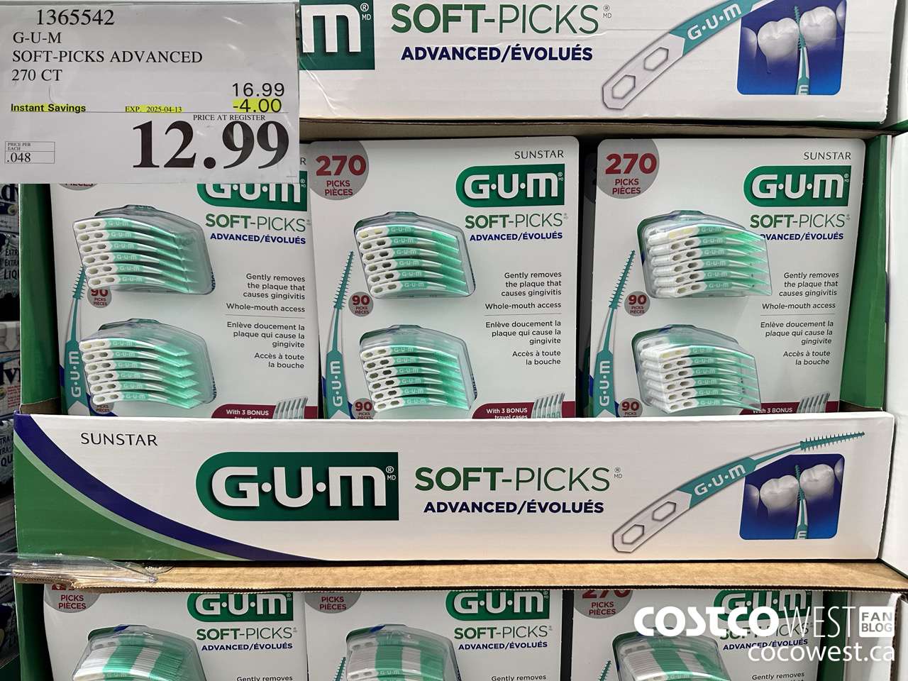 1365542 G-U-M SOFT-PICKS ADVANCED 270 CT ($4.00 INSTANT SAVINGS EXPIRES ON 2025-04-13) $12.99