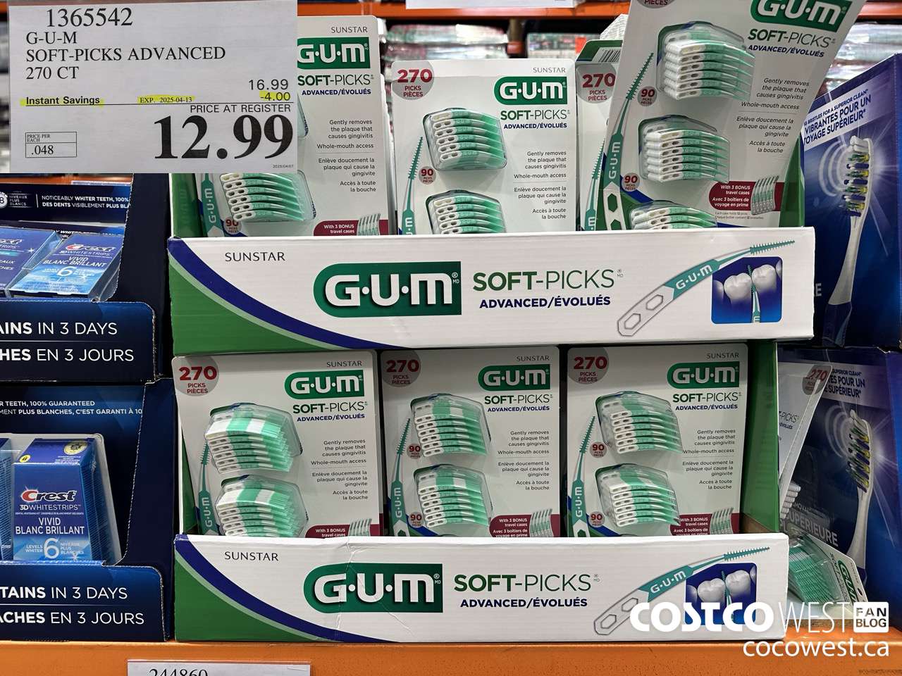 1365542 G-U-M SOFT-PICKS ADVANCED 270 CT ($4.00 INSTANT SAVINGS EXPIRES ON 2025-04-13) $12.99