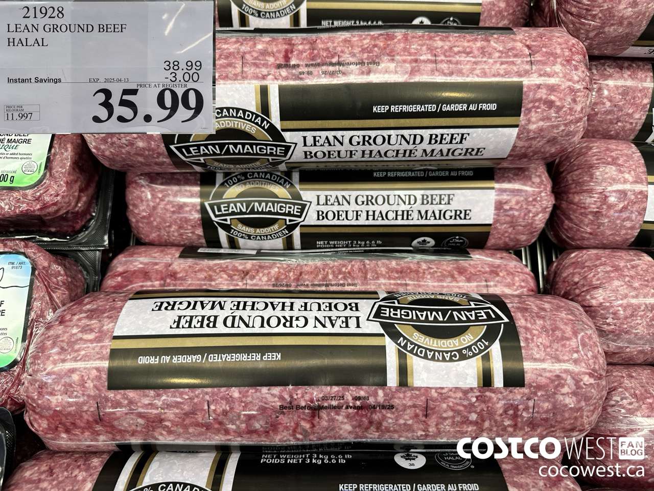 21928 HALAL LEAN GROUND BEEF ($3.00 INSTANT SAVINGS EXPIRES ON 2025-04-13) $35.99