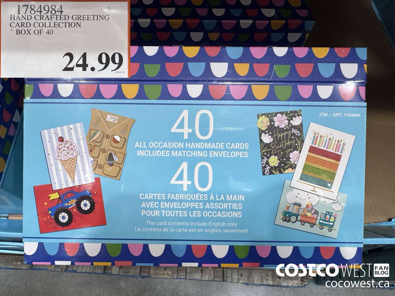 1784984 HAND CRAFTED GREETING CARD COLLECTION BOX OF 40 $24.99