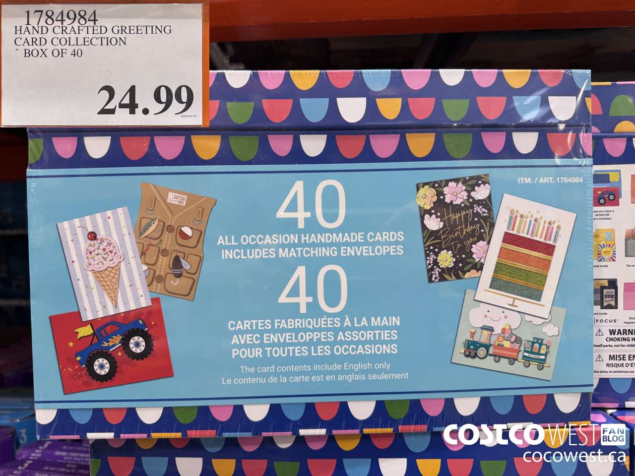 1784984 HAND CRAFTED GREETING CARD COLLECTION BOX OF 40 $24.99