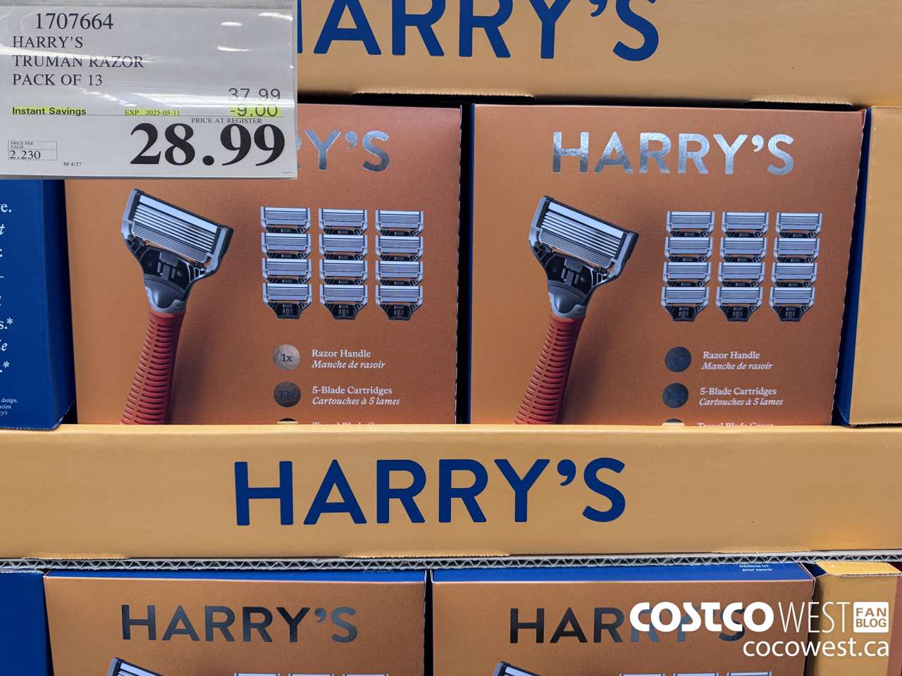 1707664 HARRY'S TRUMAN TRUMAN WET SHAVE RAZOR 13 CARTS + BLADE COVER ($9.00 INSTANT SAVINGS EXPIRES ON 2025-05-11) $28.99