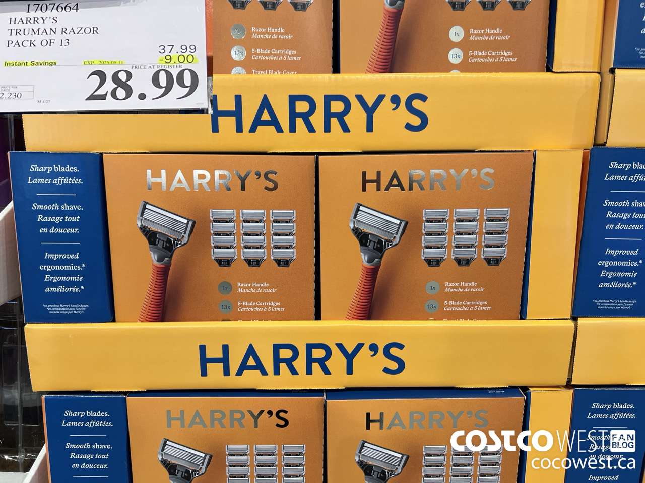 1707664 HARRY'S TRUMAN TRUMAN WET SHAVE RAZOR 13 CARTS + BLADE COVER ($9.00 INSTANT SAVINGS EXPIRES ON 2025-05-11) $28.99