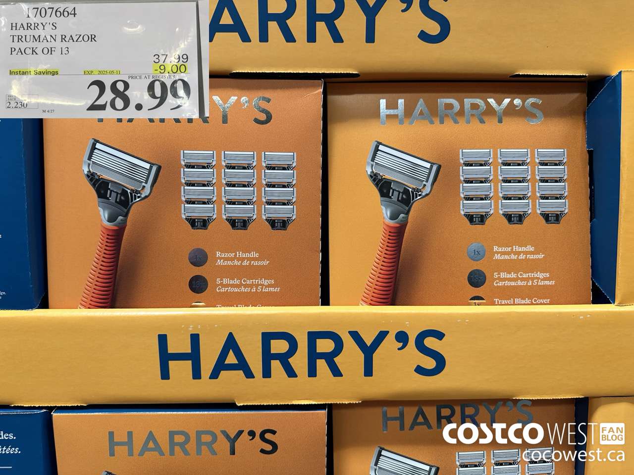 1707664 HARRY'S TRUMAN TRUMAN WET SHAVE RAZOR 13 CARTS + BLADE COVER ($9.00 INSTANT SAVINGS EXPIRES ON 2025-05-11) $28.99
