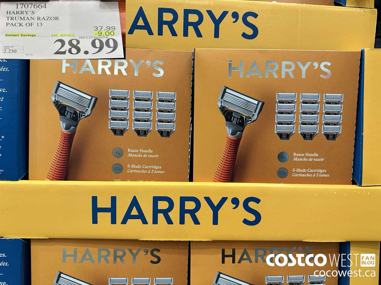 1707664 HARRY'S TRUMAN TRUMAN WET SHAVE RAZOR 13 CARTS + BLADE COVER ($9.00 INSTANT SAVINGS EXPIRES ON 2025-05-11) $28.99
