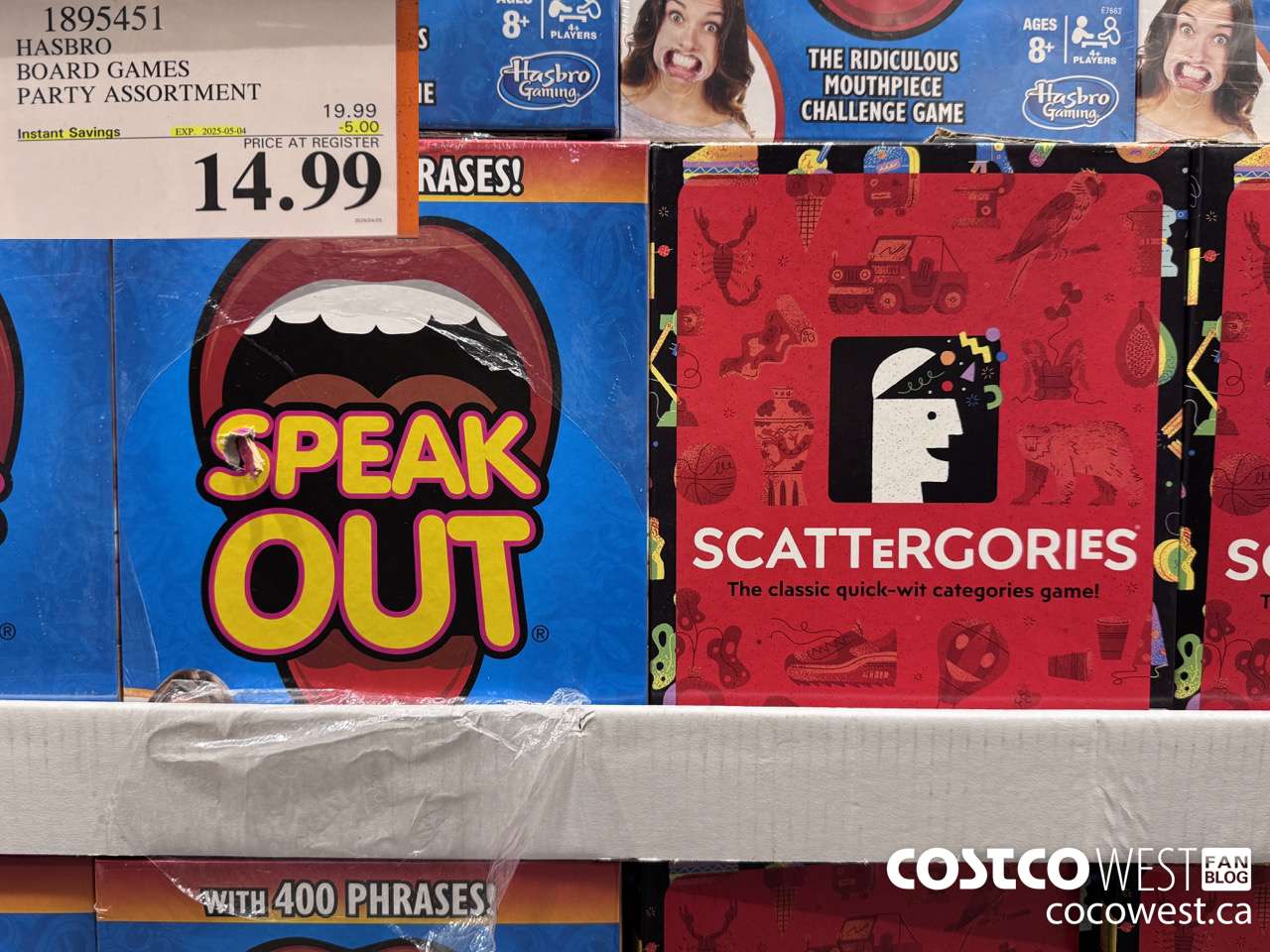 1895451 HASBRO BOARD GAMES PARTY ASSORTMENT ($5.00 INSTANT SAVINGS EXPIRES ON 2025-05-04) $14.99