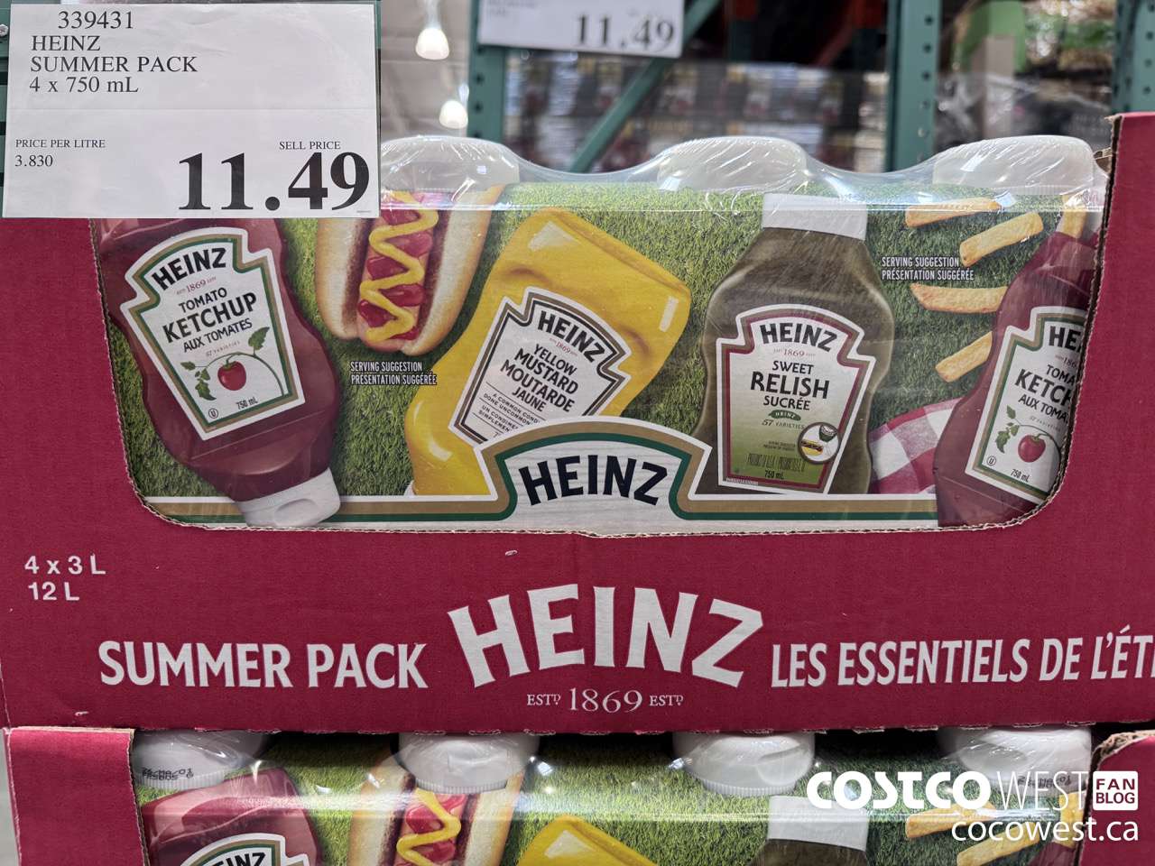 339431 HEINZ SUMMER PACK 4 X 750 ML $11.49
