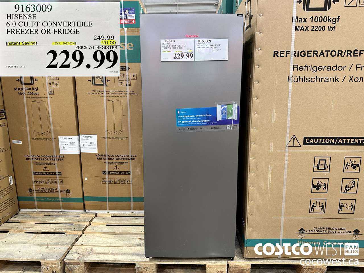 9163009 HISENSE 6.0 CUFT CONVERTIBLE FREEZER OR FRIDGE ($20.00 INSTANT SAVINGS EXPIRES ON 2025-05-08) $229.99