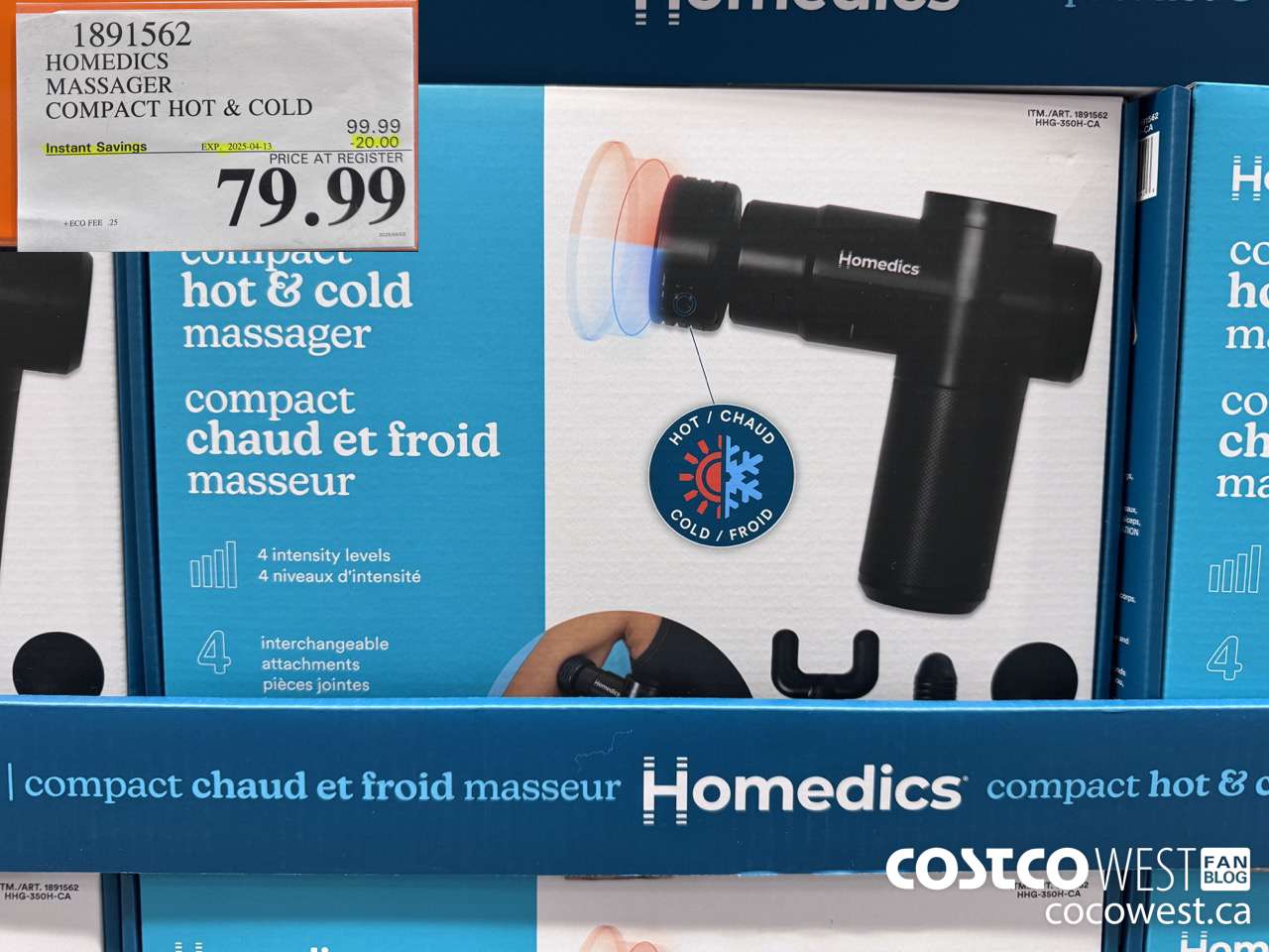 1891562 HOMEDICS MASSAGER COMPACT HOT & COLD ($20.00 INSTANT SAVINGS EXPIRES ON 2025-04-13) $79.99