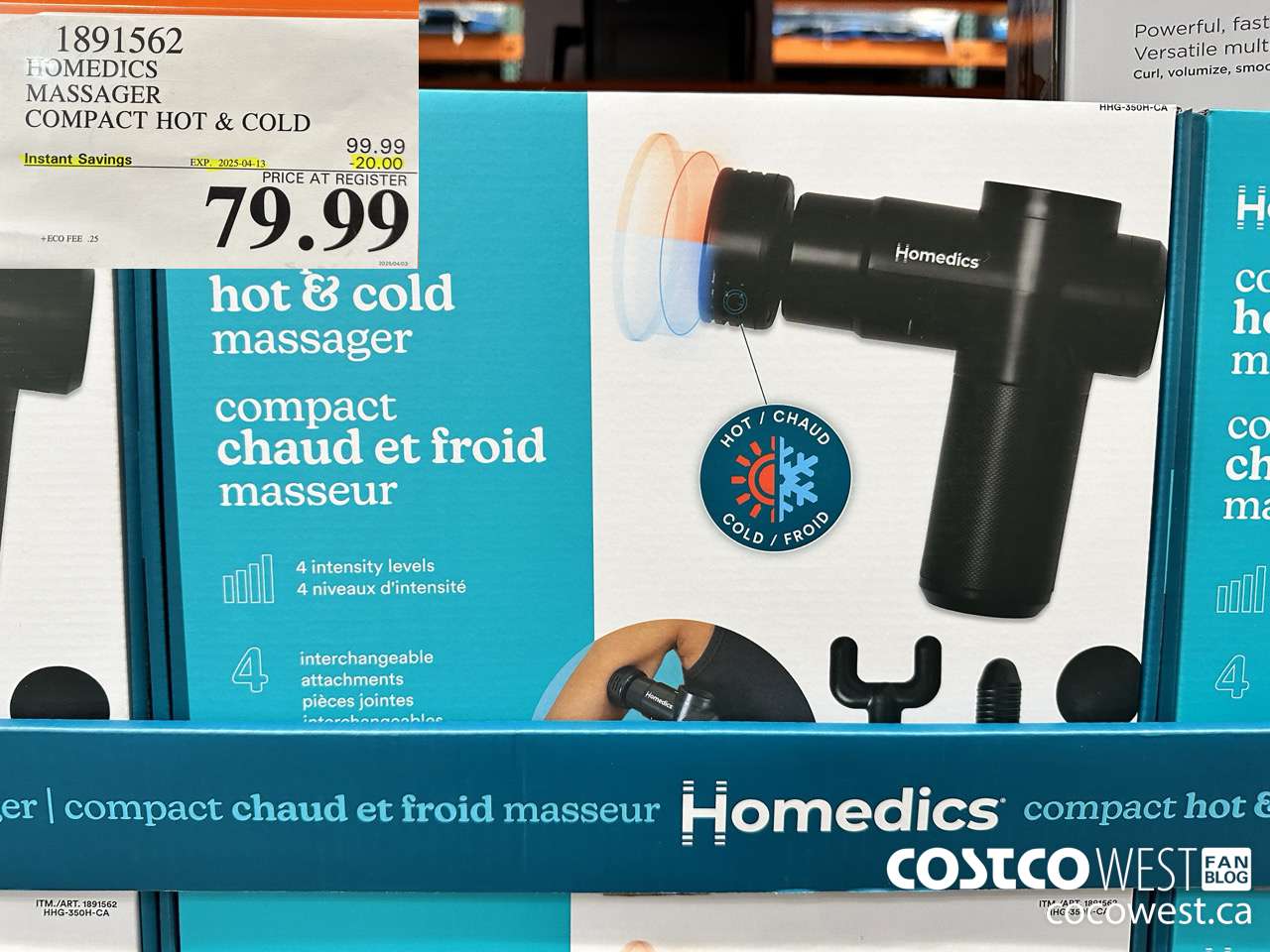 1891562 HOMEDICS MASSAGER COMPACT HOT & COLD ($20.00 INSTANT SAVINGS EXPIRES ON 2025-04-13) $79.99