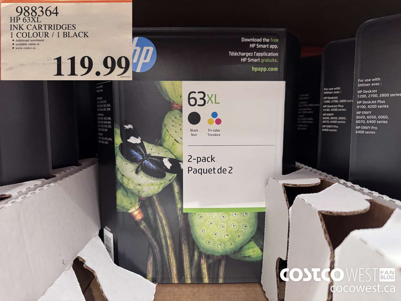 988364 HP 63XL INK CARTRIDGES PACK OF 1 COL / 1 BLK $119.99