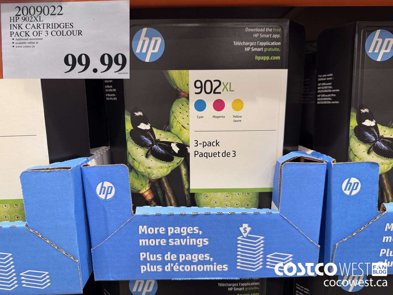 2009022 HP 902XL INK CARTRIDES BACK OF 3 CMY $99.99