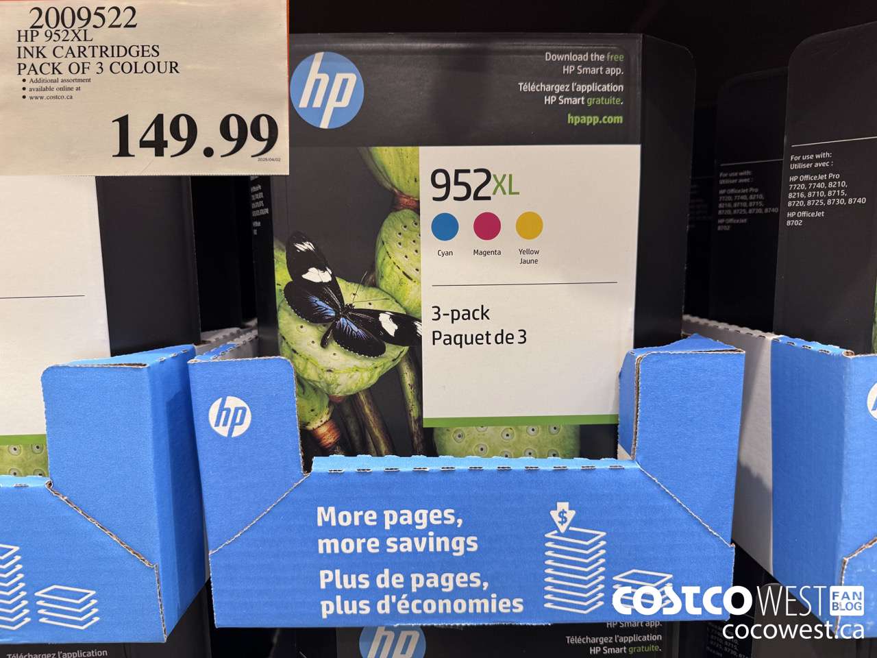 2009522 HP 952XK INK CARTRIDGES PACK OF 3 COLOUR $149.99