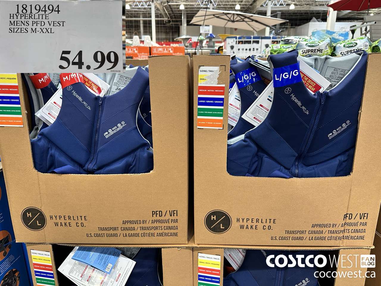 1819494 HYPERLITE MENS PFD VEST SIZES M-XXL $54.99