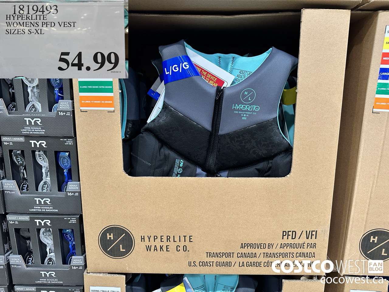 1819493 HYPERLITE WOMENS PFD VEST SIZES S-XL $54.99