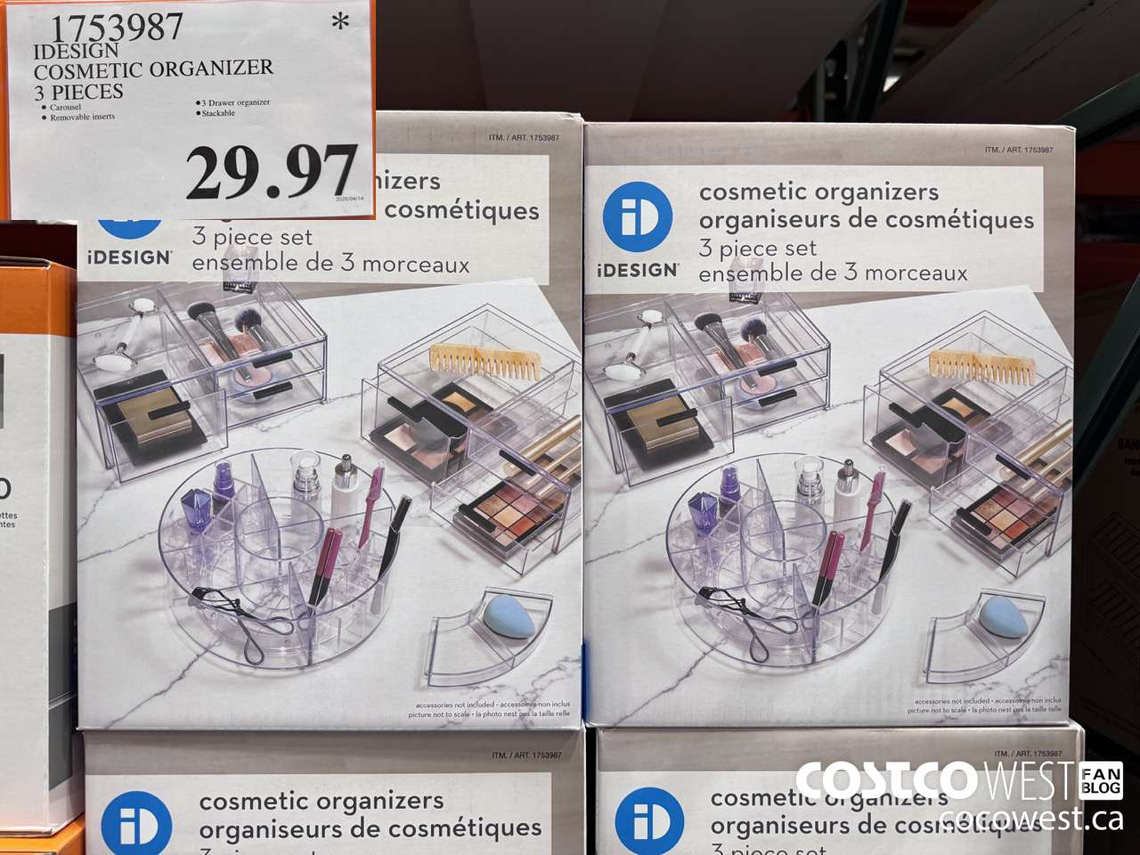 1753987 IDESIGN COSMETIC ORGANIZER 3PC SET $29.97