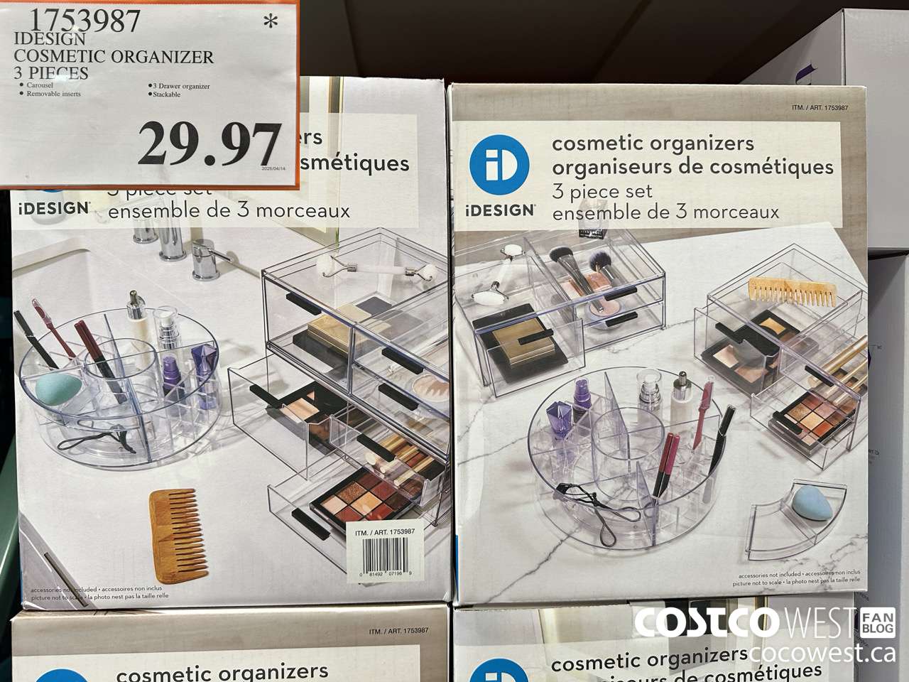 1753987 IDESIGN COSMETIC ORGANIZER 3PC SET $29.97