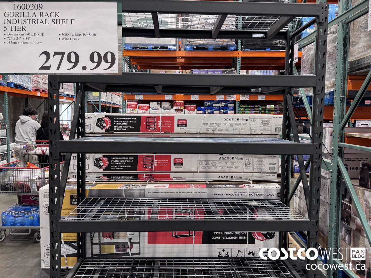 1600209 INDUSTRIAL 5 SHELF RACK 1829 X 610 X 2134 MM $279.99