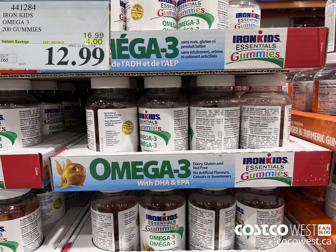 441284 IRON KIDS OMEGA 3 200 GUMMIES ($4.00 INSTANT SAVINGS EXPIRES ON 2025-04-27) $12.99