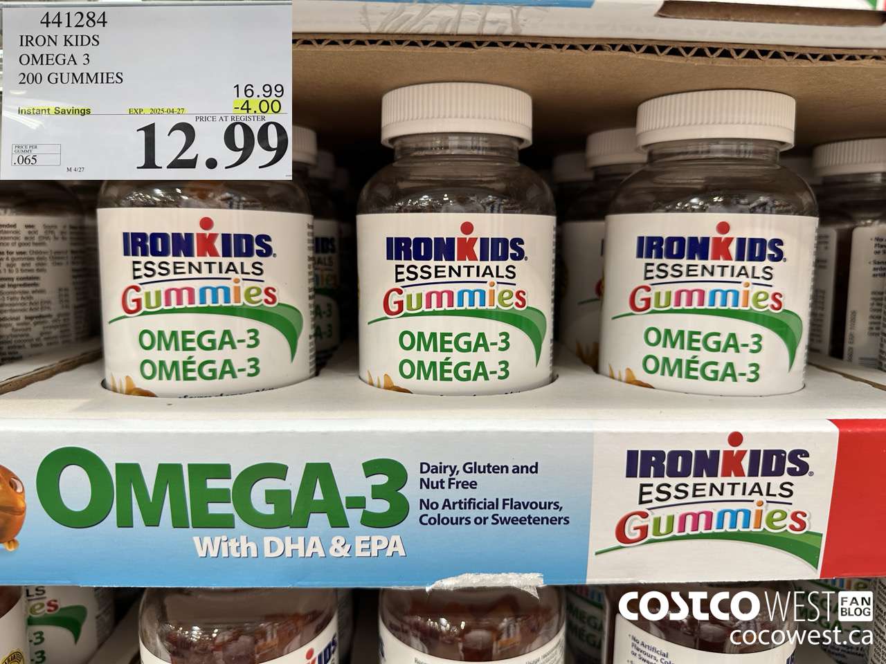 441284 IRON KIDS OMEGA 3 200 GUMMIES ($4.00 INSTANT SAVINGS EXPIRES ON 2025-04-27) $12.99