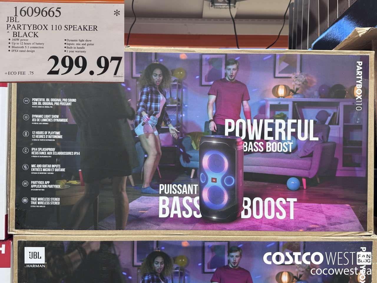 1609665 JBL PARTYBOX 110 SPEAKER BLACK $299.97