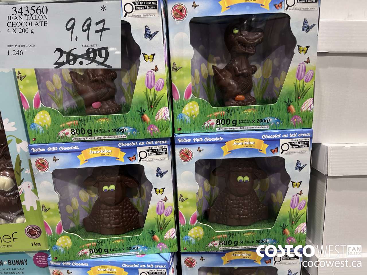 343560 JEAN TALON CHOCOLATE 4 X 200G $9.97