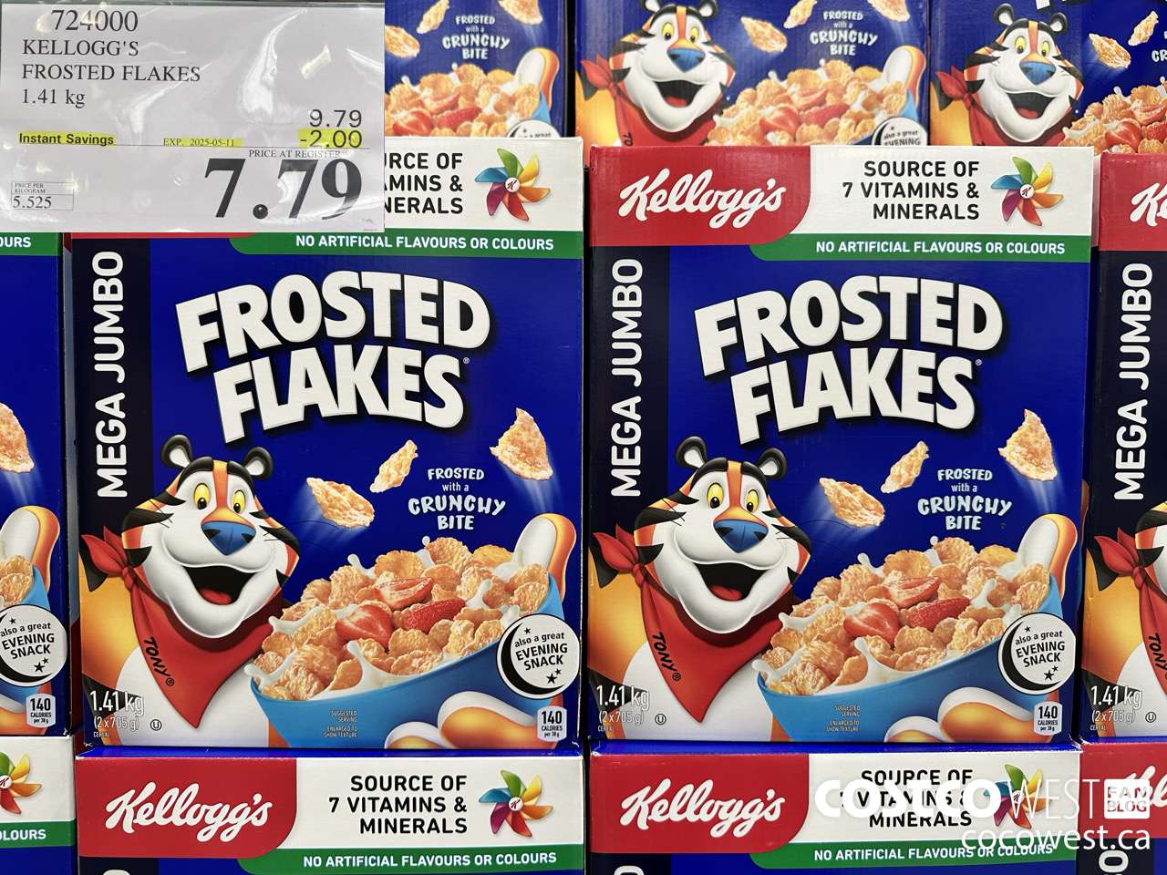 724000 KELLOGGS FROSTED FLAKES MEGA 1.41 kg ($2.00 INSTANT SAVINGS EXPIRES ON 2025-05-11) $7.79
