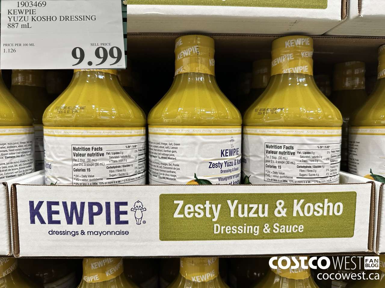 1903469 KEWPIE YUZU KOSHO DRESSING 887ML $9.99
