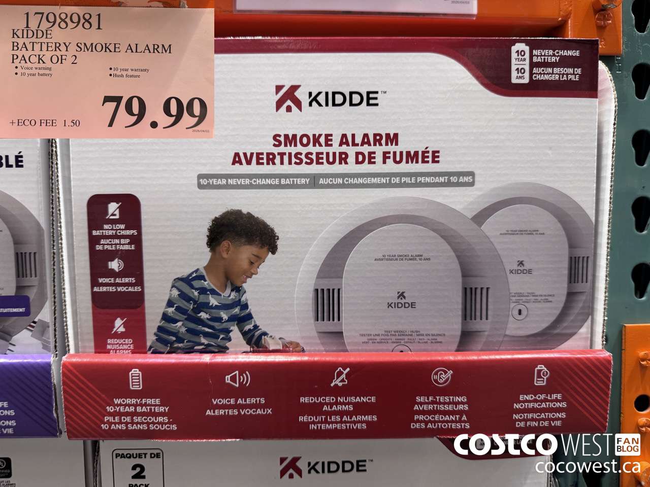 1798981 KIDDE BATTERY SMOKE ALARM PACK OF 2 $79.99