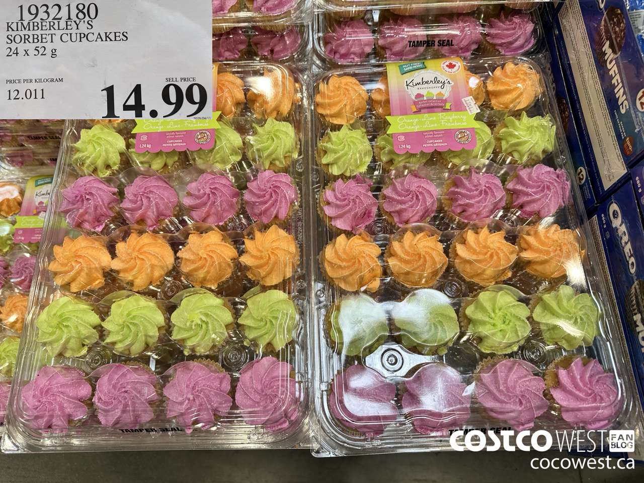 1932180 KIMBERLEY'S SORBET CUPCAKES 24 X 52G $14.99