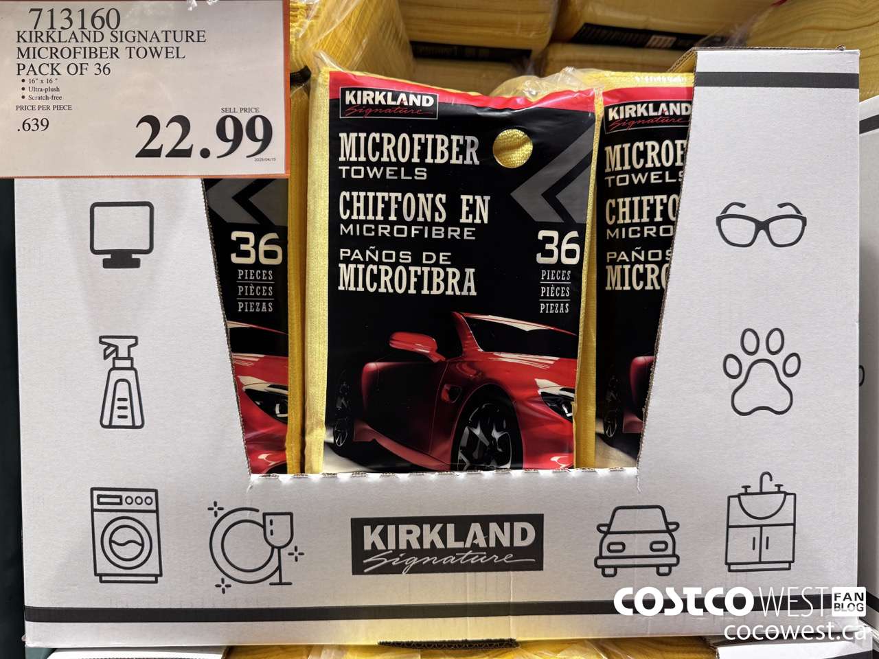 713160 KIRKLAND SIGNATURE MICROFIBER TOWEL PACK OF 36 16