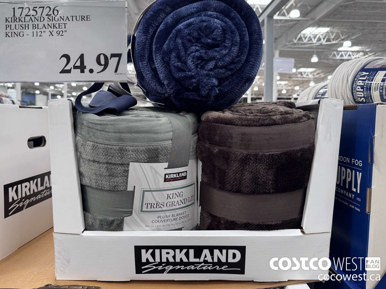 1725726 KIRKLAND SIGNATURE PLUSH BLANKET KING 112