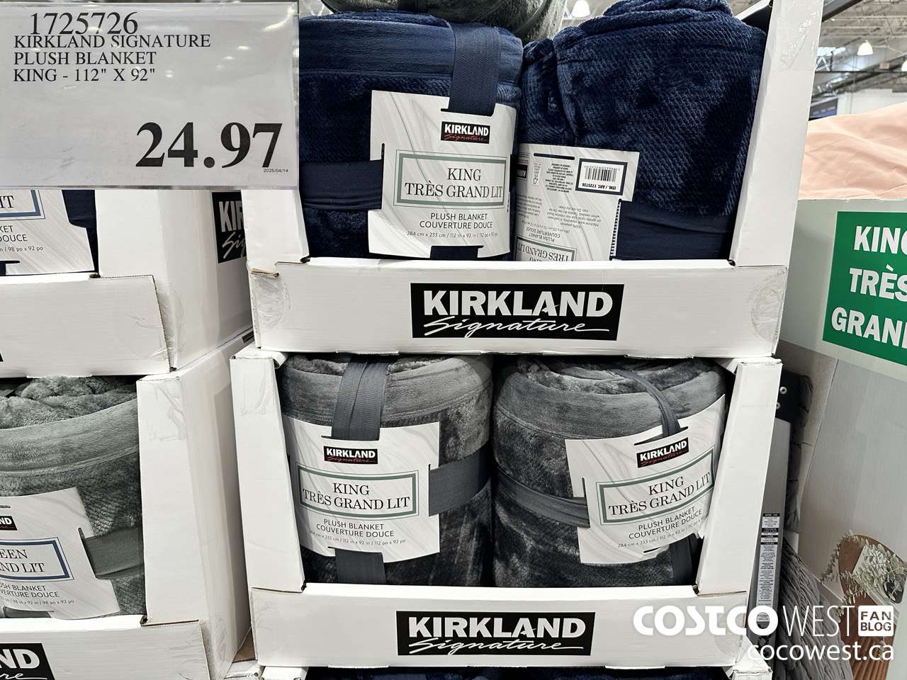 1725726 KIRKLAND SIGNATURE PLUSH BLANKET KING 112